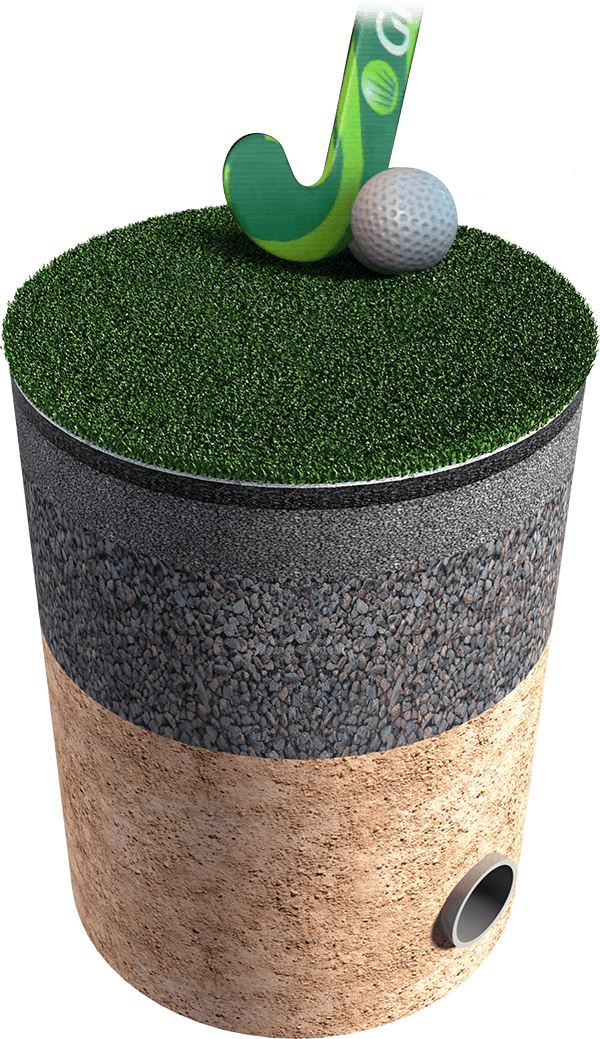 ホッケーの人工芝のイメージ図