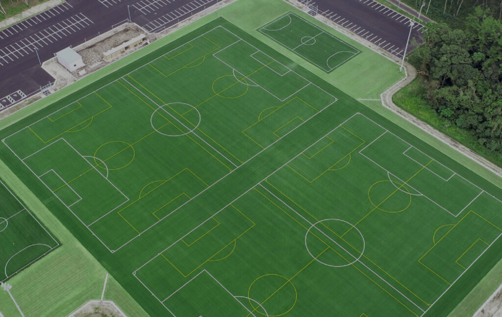 人工芝のコートの俯瞰